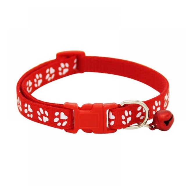 Collier pour Animaux de Compagnie Chien de Chat Réglable en Forme d'Empreinte de Pied avec des Cloches Fournitures pour Animaux de Compagnie Cadeau pour Animal de Compagnie