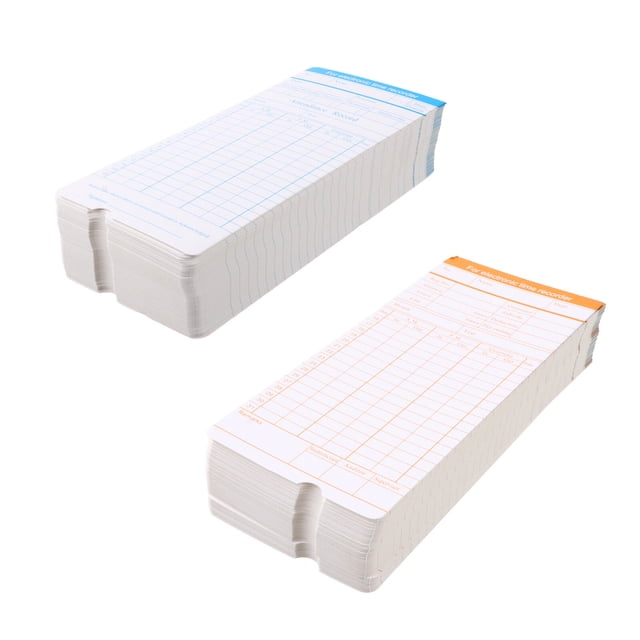 KAKOWELY Time Card 1 set of Time Cards Office Factory Time Machine Cards Time Attendance Cards7.48"X3.35"X0.04"