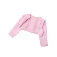thumbnail image 3 of TSSOE Boléro Shrug à Manches Longues pour Filles, Broderie Florale, Robe de Princesse, Couvre-Robe, Cardigan Court, Rose 90, 3 of 7
