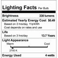 thumbnail image 3 of Philips LED 40W T10 Medium Base Soft White (2700K) Bulb 1-Pack, 3 of 5