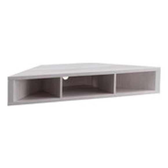 Bowery Hill MDF White Oak Floating Corner TV Stand Rectangular Cable Management 46.5" Unassembled