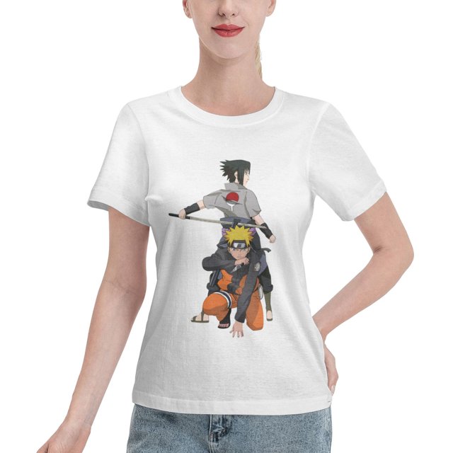 T-Shirt Basique à Manches Courtes pour Femmes Naruto Naruto Sasuke