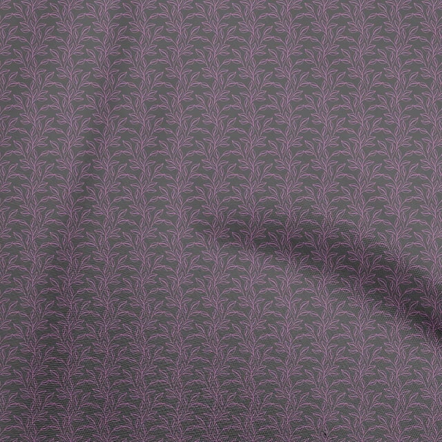 oneOone Rayon Gray Fabric Leaves Fabric For Sewing Printed Craft Fabric By The Yard 56 Inch Wide