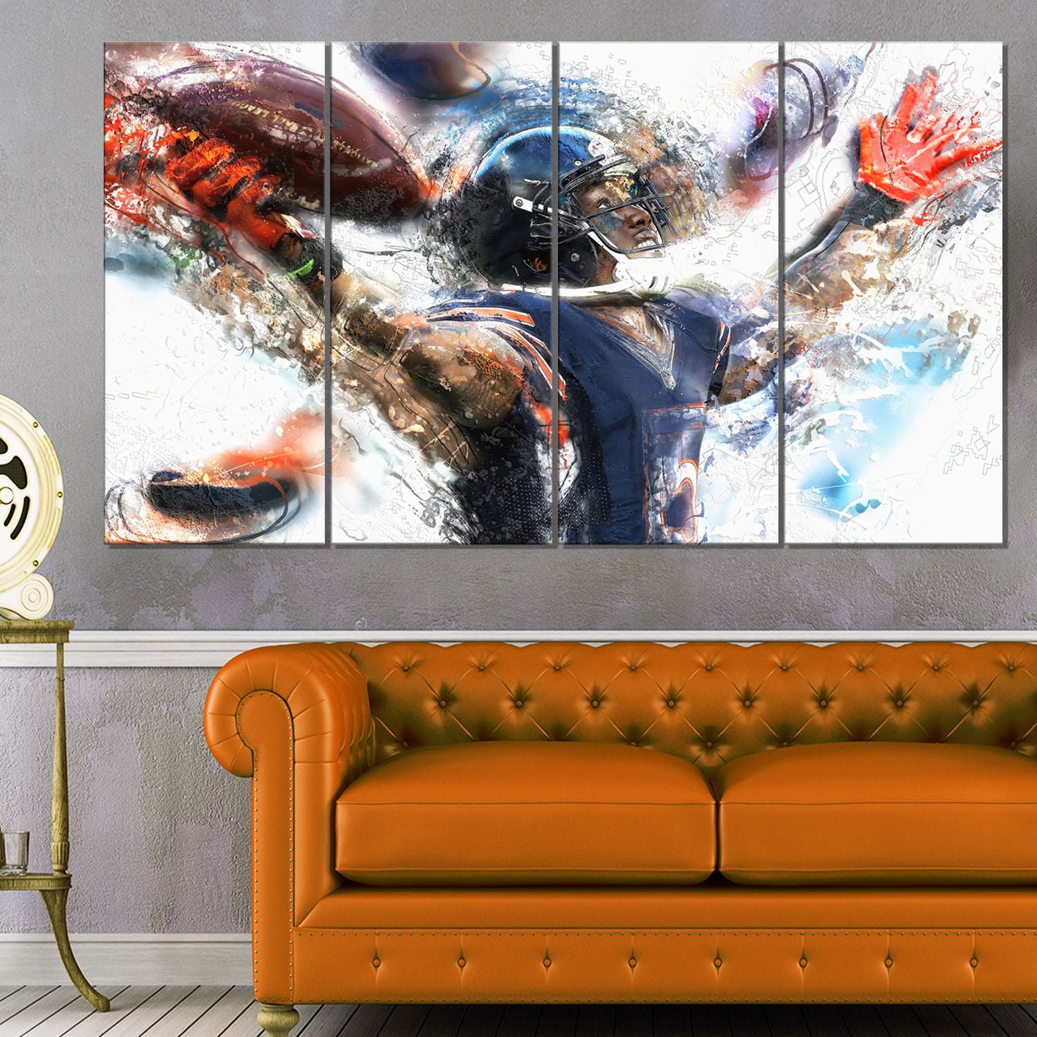 Design Art Football Touchdown Canvas Wall Art