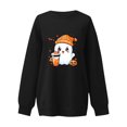 thumbnail image 4 of Pisexur Chandail d'Halloween pour Femmes en Molleton Orange Chandail à Manches Longues Col Rond Chandails de Mode avec Motif Citrouille Chandails à Capuche d'Halloween Hauts à Enfiler, 4 of 4
