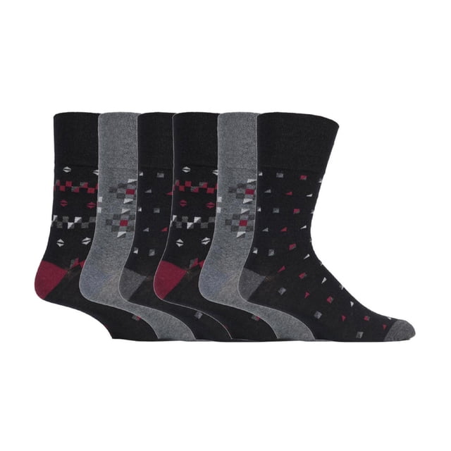 Gentle Grip - 6 Pairs Mens Gentle Grip Non Elastic Socks
