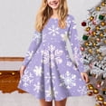thumbnail image 2 of Zanarzt Robe de Noël pour Filles Enfants Robe de Noël pour Fille Imprimé Bal Fête Fête de Noël Robes pour Fille Violet, 13-14 Ans, 2 of 5