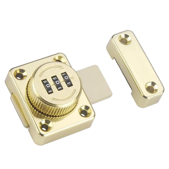 Langgg Mechanical Password Rotary Hasp Locks Hardware Door for silver Barn Cabinets Garage gold 5.2x4.2cm