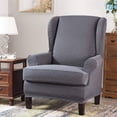 thumbnail image 2 of Premium Water Repellent Wingback Chair Cover High Stretch Jacquard Fabric Wing Back Chair Slipcovers, 2 of 8
