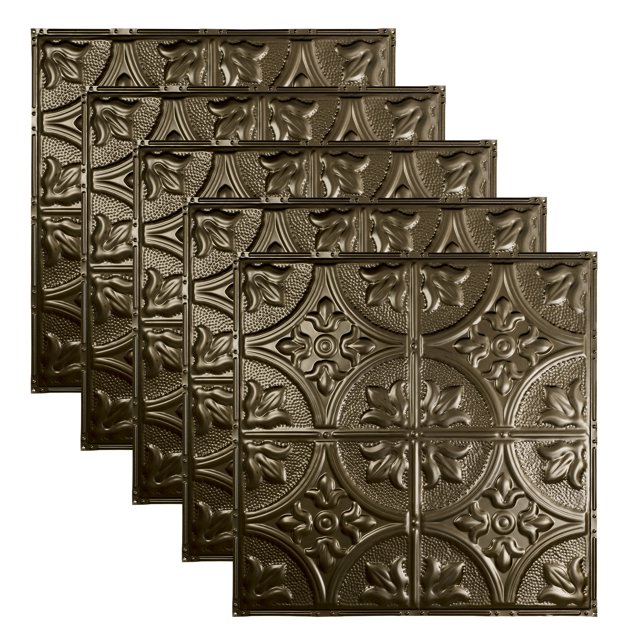 Great Lakes Tin Ceiling Tiles 2ft x 2ft 5 Pack Bronze Burst