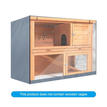 tssuouriy Housse de Clapier pour Lapin Respirante Cage pour Lapin de Compagnie Portable Housse Antipoussière Ventilation Protecteur Gaine Protectrice Extérieur Gris