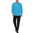 thumbnail image 2 of INSPIRE CHIC Men's Shirt Polka Dots Pattern Point Collar Long Sleeve Button Down Shirt 34 Blue, 2 of 7