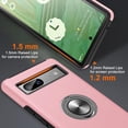 thumbnail image 3 of KOMI for Google Pixel 8 Case, Slim Fit Case for Pixel 8 with Ring Holder Kickstand [Military Grade Drop Tested] [TPU+PC] Dual Layer Shockproof Protective Phone Case for Google Pixel 8, Pink, 3 of 5