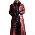 thumbnail image 2 of KIHOUT Spring Winter Warm Coat Lapel Solid Color Slim Leather Long Leather Jacket Men's Windbreaker Jacket,Size S-5XL, 2 of 5