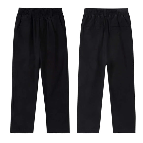 Bocqde Pantalon Habillé en Coton pour Garçons, Mode Décontractée, Pantalon Uni, Coupe Ajustée, Jambe Droite, Pantalon d'Uniforme, 3-17 Ans