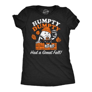 T-shirts Amusants pour Femmes Humpty Dumpty A Eu un Grand Automne T-Shirt Graphique Sarcastique pour Dames (Noir Chiné - Humpty Dumpty Grand Automne) - m