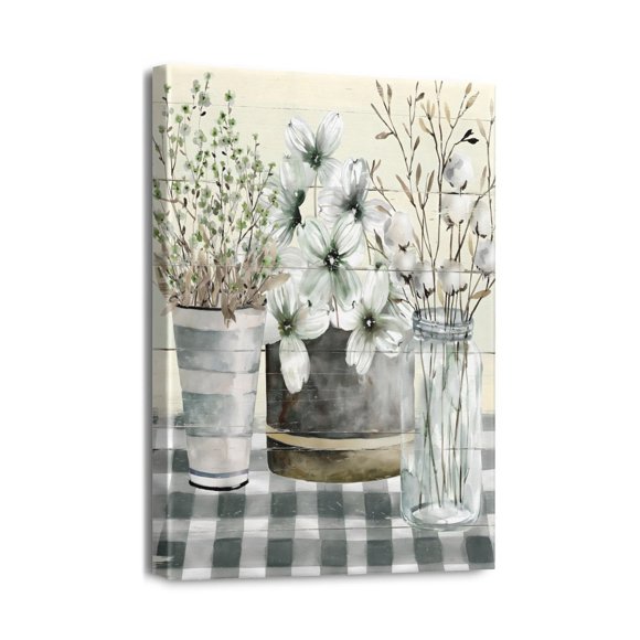 Détendez-vous avec Style Grâce à Cette Déco de Salle de Bain Style Ferme - Images en Coton Campagnard Art Mural - Encadré et Prêt à Accrocher