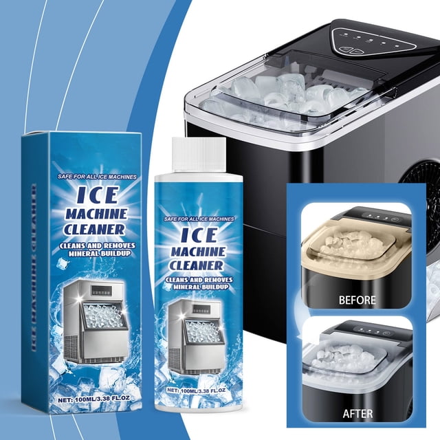 Cagogo under $5 Ice Maker Cleaner, Ice Maker Cleaner Descaler 100ml, Ice Machine Scale Remover Solution, Refrigerator Ice Tray Cleaner, Appliance Maintenance Liquid, Dishwasher Safe Cleaning Agent