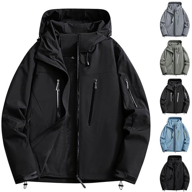 Sentmoon Womens Coat Oversized Hooded Neck Long Sleeve Women's Jackets Zipper Solid Color Windproof Waterproof Womans Clothes Fall and Winter Stylish for Sports