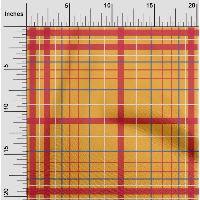 oneOone Viscose Chiffon Fabric Madras Check Print Fabric BTY 42 Inch Wide