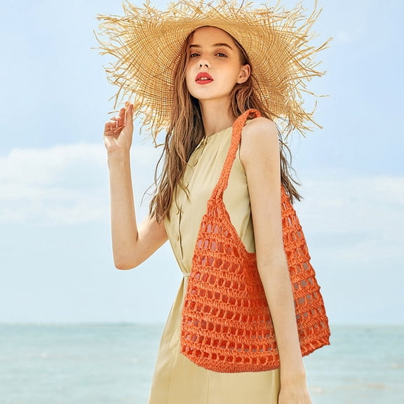 Birdeem Sacs Bandoulière pour Femmes, Sacs à Main pour Femmes, Sac à Dos en Crochet de Paille pour Femmes avec Rabat et Cordon, Sac d'Épaules Décontracté pour la Plage, Sac de Jour, Pochette, Sac à Main en Paille pour Filles, Été, Plage, Bandoulière