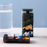 Yannianjz Portable Pill Organizer, 3-Compartment Clear Slide-Out Design, Thickened Daily Medication Box with Transparent Partitions for Pills, Vitamins, Travel
