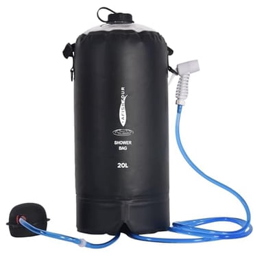 AFISHTOUR Douche de Camping Portable, Sac de Douche Solaire 5 Gallons/20 L avec Pompe à Pied pour Camping, Plage (Noir)