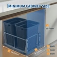 thumbnail image 4 of Superior Pull Out Kitchen Trash Can – Double 40 Quart, Heavy Duty 304 Stainless Steel, Soft-Close Slides, Dual Bins for Garbage & Recycling – Fits 18"W x 24"D – 304 Steel Double Bin, 4 of 7
