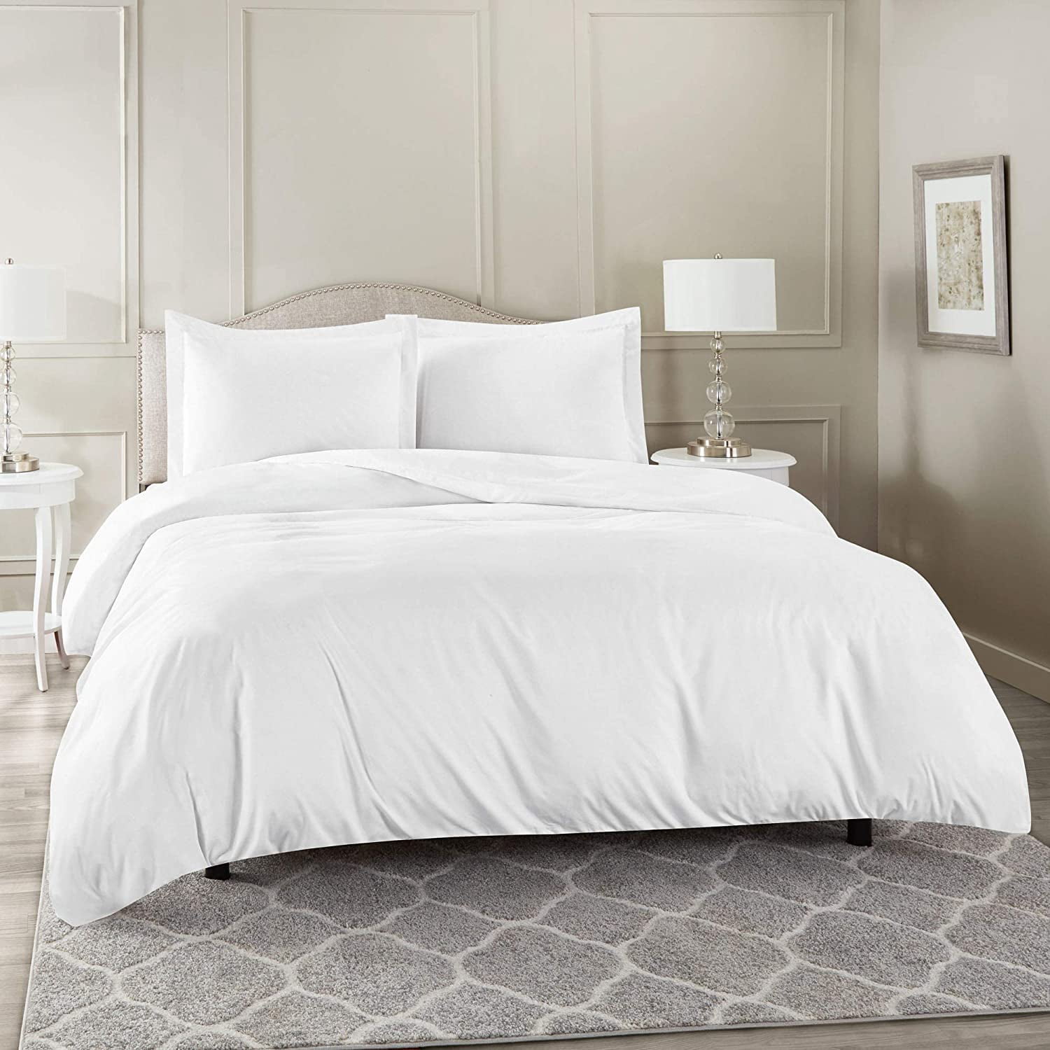 800 Thread Count 100% Egyptian Cotton 5 Piece Duvet Set with Zipper Closure & Corner 5 Pc Duvet Set Solid Pattern
