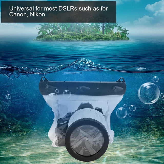 Waterproof Camera Case, Waterproof Camera Bag Waterproof Case Underwater 20M Waterproof for DSLR Cameras White