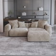 thumbnail image 2 of The Magic Home Canapé d'Angle Convertible Modulable 2 Places en Velours Côtelé Brun,, 2 of 10