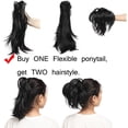 thumbnail image 3 of Short Curly Fluffy Bendable Jaw/Claw Ponytail Extensions With Messy Style Adjustable Updo Ponytail, 3 of 5