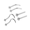 thumbnail image 3 of 6Pcs Nose Studs, Nose Screws Rings Set, Nose Rings for Women, Men Birthday Gifts Argent, 3 of 8