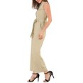thumbnail image 4 of Unique Bargains Women's Sleeveless Button Front Jumpsuit, Khaki, 4 of 6