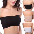 thumbnail image 1 of Fashion Womens Strapless Bra Bandeau Tube Top Removable Pads Seamless Crop Colors New, 1 of 5