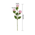 thumbnail image 4 of 3 Heads Artificial Flower Wedding Party Silk Cloth Fake Flower Home Office Floral Decor  Light Pink, 4 of 7