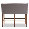 thumbnail image 4 of Bowery Hill Grey Upholstered Walnut Finished Bar Stool Bench, 4 of 10
