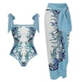 thumbnail image 1 of Maillot de Bain une Pièce pour Femmes avec Jupe de Plage Paréo Imprimé Floral Rétro Ensemble Bikini Deux Pièces, 1 of 5