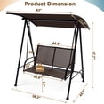 thumbnail image 4 of Costway 2-Seat Patio Swing Porch Swing with Adjustable Canopy for Garden Dark Brown, 4 of 10