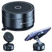 Vacuum Adsorption Magnetic Phone Holder,Magnetic Suction Phone Mount, Adjustable Electric Magnet Phones Holder Mount for Car, Foldable Car Phone Holder, Universal for All Phones (Black) 2.44x1.57"