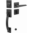 thumbnail image 1 of Front Double Door Traditional Style Keyed Entry Door Handleset with Lever Handle in Matte (Keyed and Dummy Set) MDHSTDBSETBR, 1 of 7