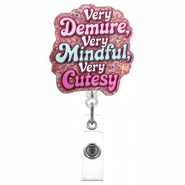 BKER Porte-Badge Rétractable à Paillettes, Accessoire Scintillant, Porte-Badge Acrylique Réutilisable avec Clip pour Travail, École, Événements, Fêtes et Plus