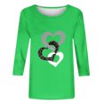 thumbnail image 3 of FAIWAD 3/4 Sleeve Heart Pint Tops for Womens Round Neck Loose Lightweight Trendy Tunic Tops, 3 of 3