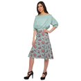 thumbnail image 2 of Moomaya Poly Spandex Skirt With Elastic Waist Printed Skirt Ladies Summer Wear, 2 of 5