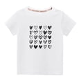 thumbnail image 1 of Penkiiy T-shirt en Coton pour Tout-Petits Garçons Filles Mode Mignon Col Rond Imprimé Saint-Valentin Manches Courtes 4-5 Ans Blanc, 1 of 1