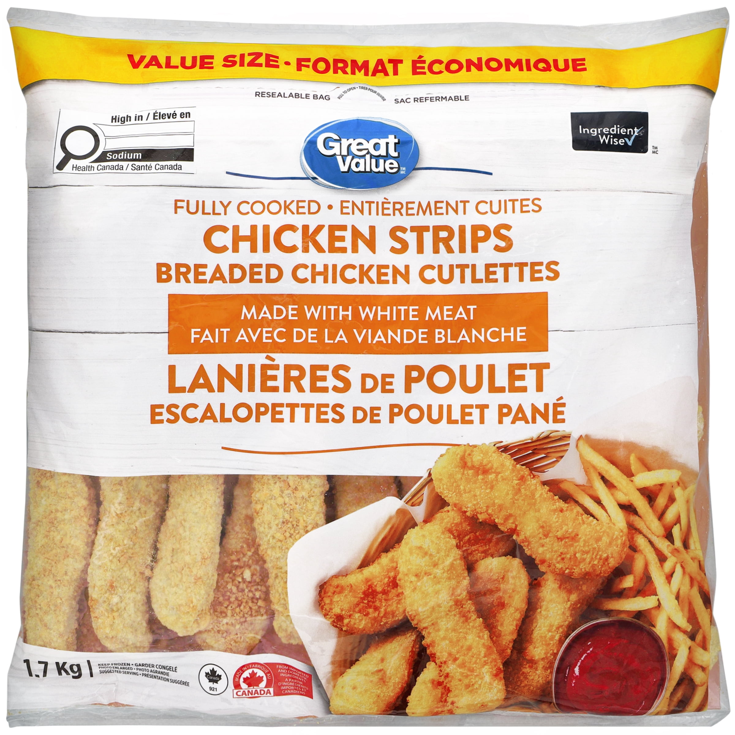 Great Value Lanières de Poulet Panées Entièrement Cuites 1.7 kg