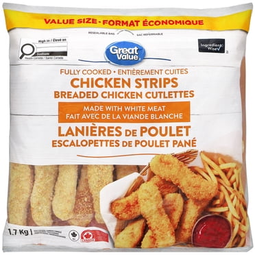 Great Value Fully Cooked Breaded Chicken Strips, 1.7 kg