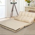 thumbnail image 4 of Costway Foldable Floor Sofa Bed 6-Position Adjustable Lounge Couch with 2 Pillows Beige, 4 of 10