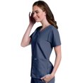 thumbnail image 2 of Landau Essentials Haut d'Uniforme à Boutons-Pression pour Femmes : Coupe Classique et Décontractée, Col en V, 4 Poches 8232, 2 of 6