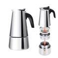 thumbnail image 3 of Cafetière, Pot Moka en Acier Inoxydable Poli pour Camping, 3 of 8